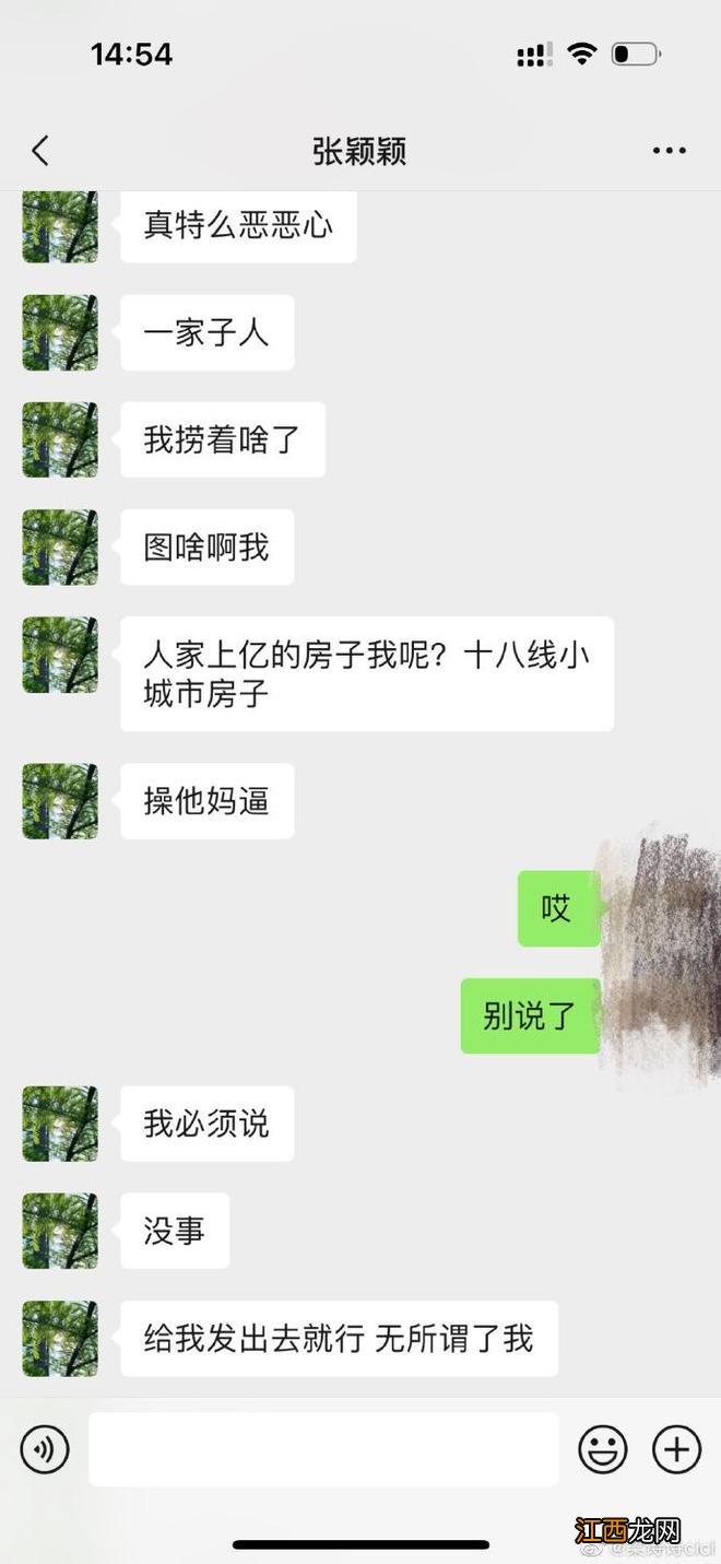 张颖颖聊天记录疑曝光 大骂汪小菲妈妈“恶心”