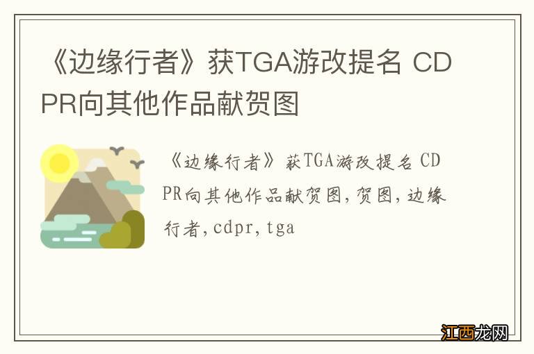 《边缘行者》获TGA游改提名 CDPR向其他作品献贺图