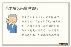 染发后洗头会掉色吗