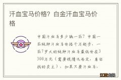 汗血宝马价格？白金汗血宝马价格