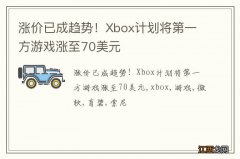 涨价已成趋势！Xbox计划将第一方游戏涨至70美元