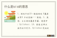 什么是ld ld的意思