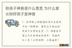 称孩子神兽是什么意思 为什么家长称呼孩子是神兽