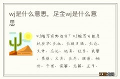 wj是什么意思，足金wj是什么意思