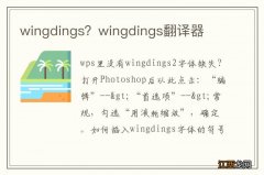 wingdings？wingdings翻译器