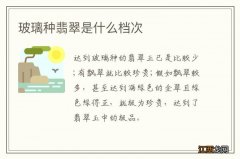 玻璃种翡翠是什么档次