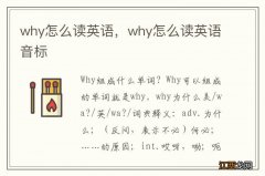 why怎么读英语，why怎么读英语音标