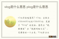 vlog是什么意思 plog是什么意思