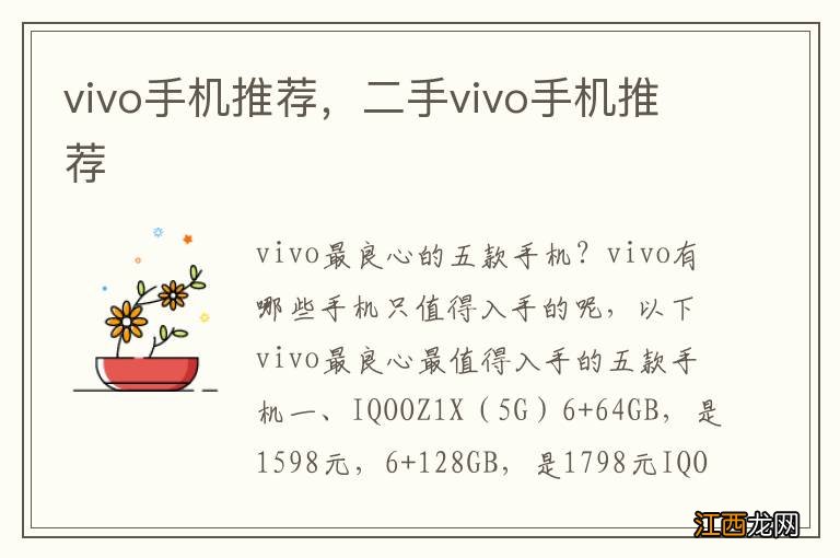 vivo手机推荐，二手vivo手机推荐