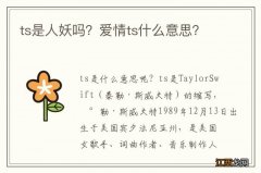 ts是人妖吗？爱情ts什么意思？