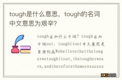 tough是什么意思，tough的名词中文意思为艰辛？