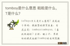 tomboy是什么意思 啦啦是什么，T是什么？