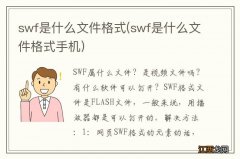 swf是什么文件格式手机 swf是什么文件格式