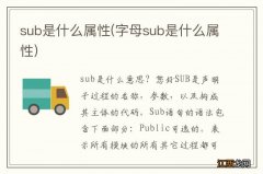 字母sub是什么属性 sub是什么属性