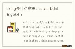 string是什么意思？strand和string区别？