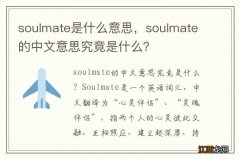 soulmate是什么意思，soulmate的中文意思究竟是什么？