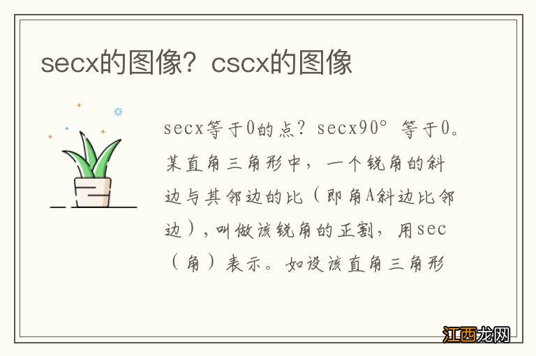 secx的图像？cscx的图像