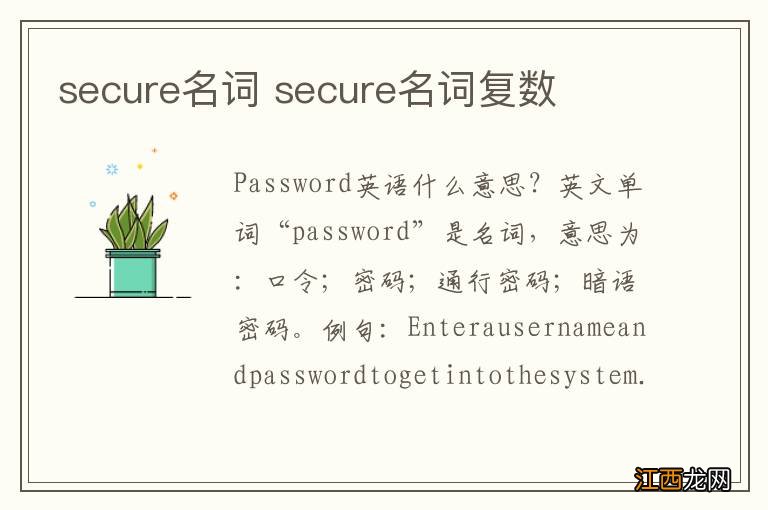 secure名词 secure名词复数