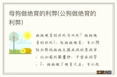 公狗做绝育的利弊 母狗做绝育的利弊