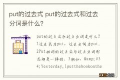 put的过去式 put的过去式和过去分词是什么？