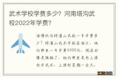 武术学校学费多少？河南塔沟武校2022年学费？