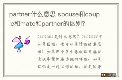 partner什么意思 spouse和couple和mate和partner的区别？