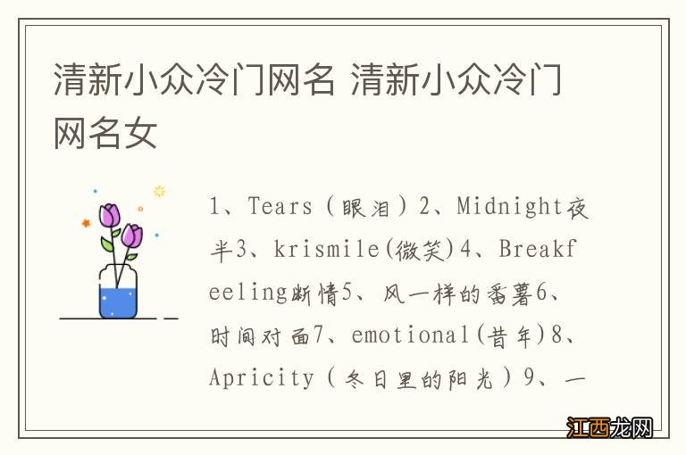 清新小众冷门网名 清新小众冷门网名女