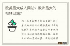 欧美最大成人网站？欧洲最大的视频网站？