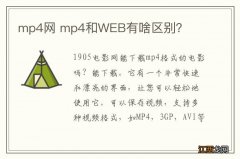 mp4网 mp4和WEB有啥区别？