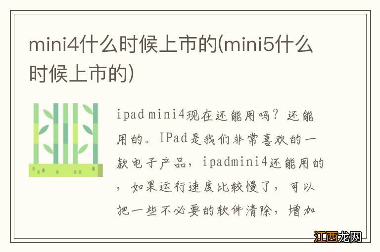 mini5什么时候上市的 mini4什么时候上市的