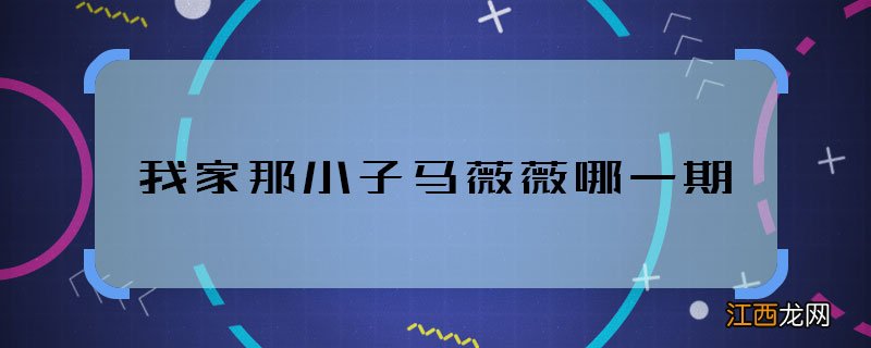 我家那小子马薇薇哪一期 我家那小子马薇薇播出时间