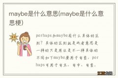 maybe是什么意思梗 maybe是什么意思