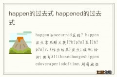 happen的过去式 happened的过去式