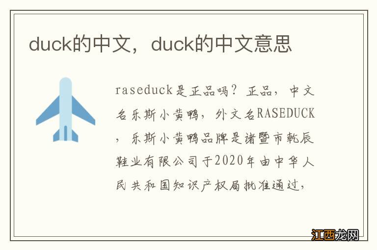 duck的中文，duck的中文意思