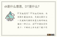 dt是什么意思，DT是什么？