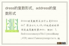 dress的复数形式，address的复数形式