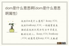 dom是什么意思啊属性 dom是什么意思啊