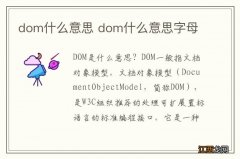 dom什么意思 dom什么意思字母