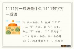 1111打一成语是什么 1111数字打一成语