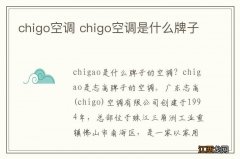 chigo空调 chigo空调是什么牌子