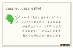 cassile，cassile官网