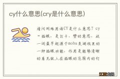 cry是什么意思 cy什么意思