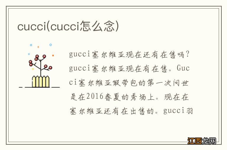 cucci怎么念 cucci