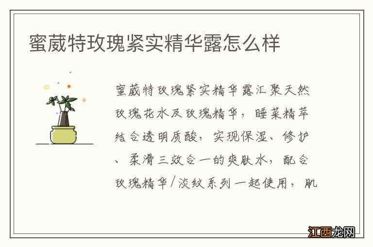 蜜葳特玫瑰紧实精华露怎么样