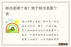 柳州是哪个省？南宁柳州是哪个省