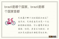 brazil是哪个国家，brazil是哪个国家首都