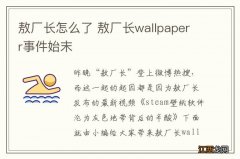 敖厂长怎么了 敖厂长wallpaperr事件始末