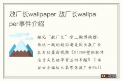 敖厂长wallpaper 敖厂长wallpaper事件介绍