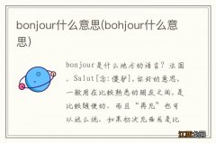 bohjour什么意思 bonjour什么意思