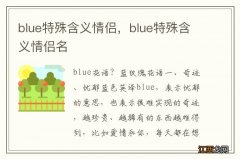 blue特殊含义情侣，blue特殊含义情侣名